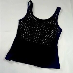 Express Black Studded Peplum Tank Top Women's S